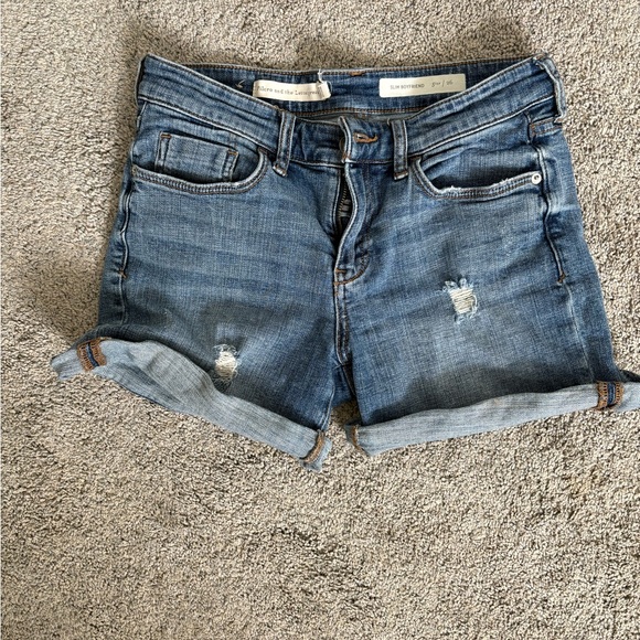 💜 Anthropologie Pilcro and Letterpress Denim Boyfriend Distressed Shorts - Picture 3 of 6